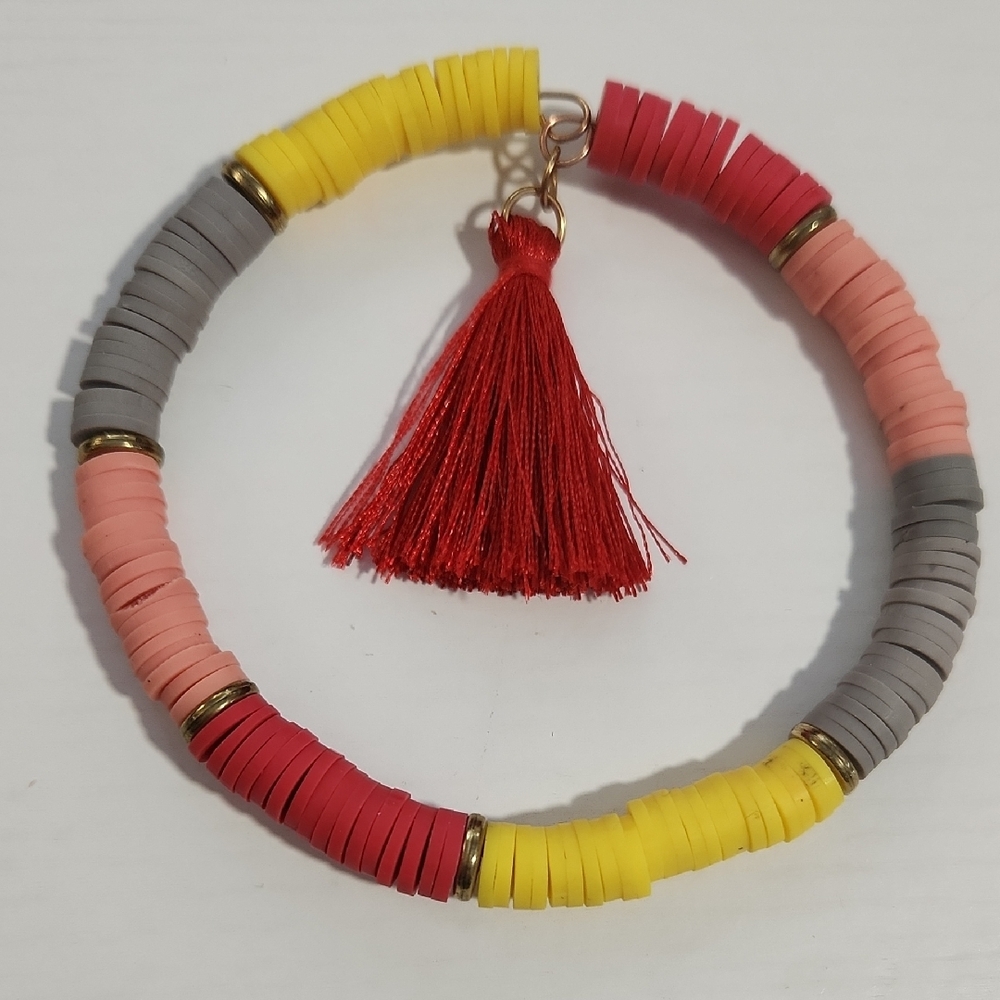 Colorful Beaded Bracelet with Tassel